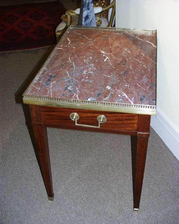 Marble Top Side Table With Gallery