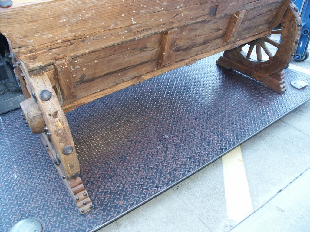 Metal Rustic Cowboy Style Wagon Wheel Table and Benches