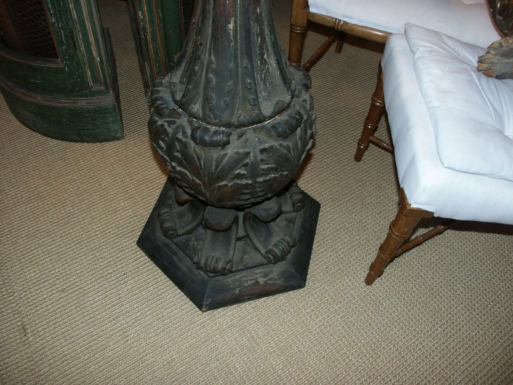 Italian Parcel Paint and Gesso Torchere