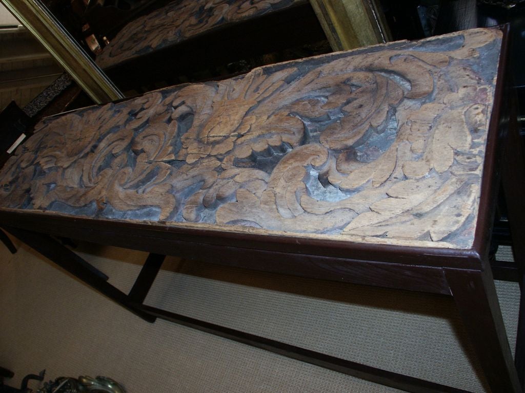 17th C Italian Carved Fragment Top Console Table
