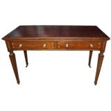 Antique English Leather Top Desk