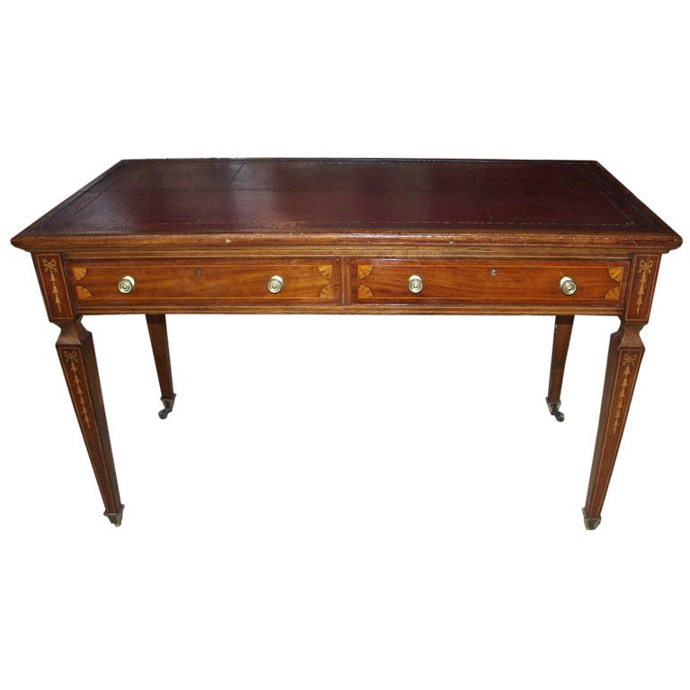 English Leather Top Desk