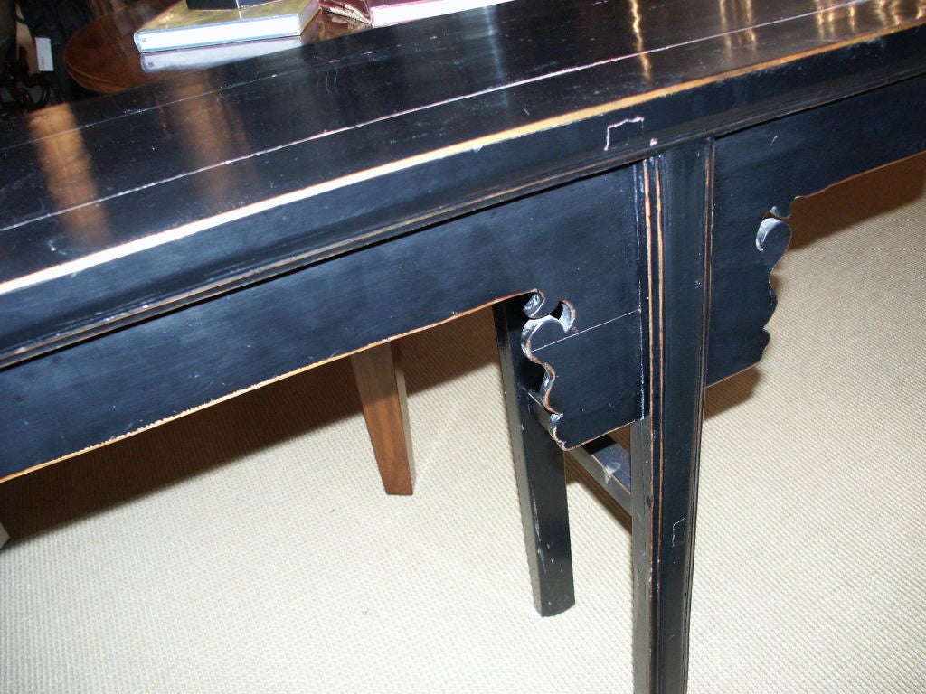 Highly decorative long narrow sofa table or altar table
