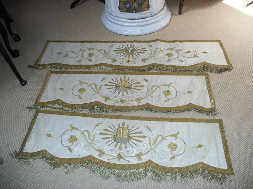 European Antique Altar Cloth Sections For Sale