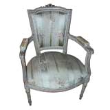 18th C French Arm Chair with Painted Finish