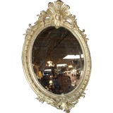 Antique Oval Giltwood And Gesso Rococo Revival Mirror