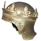 French Gilt Brass Helmet with Fleur De Lis
