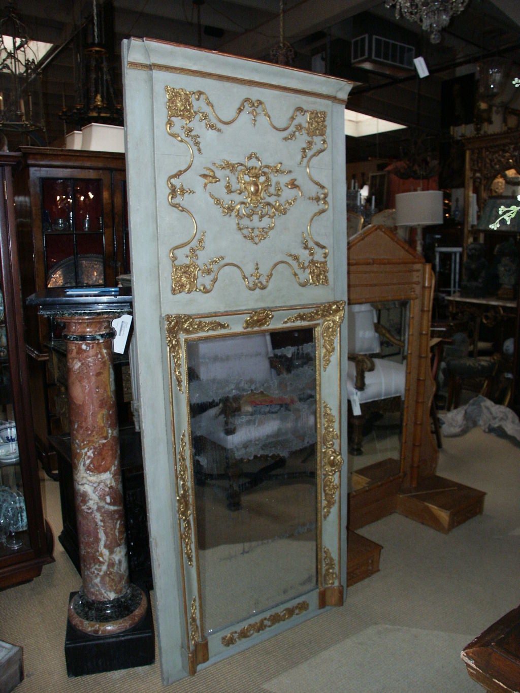 Painted Trumeau with Birds and Flowers