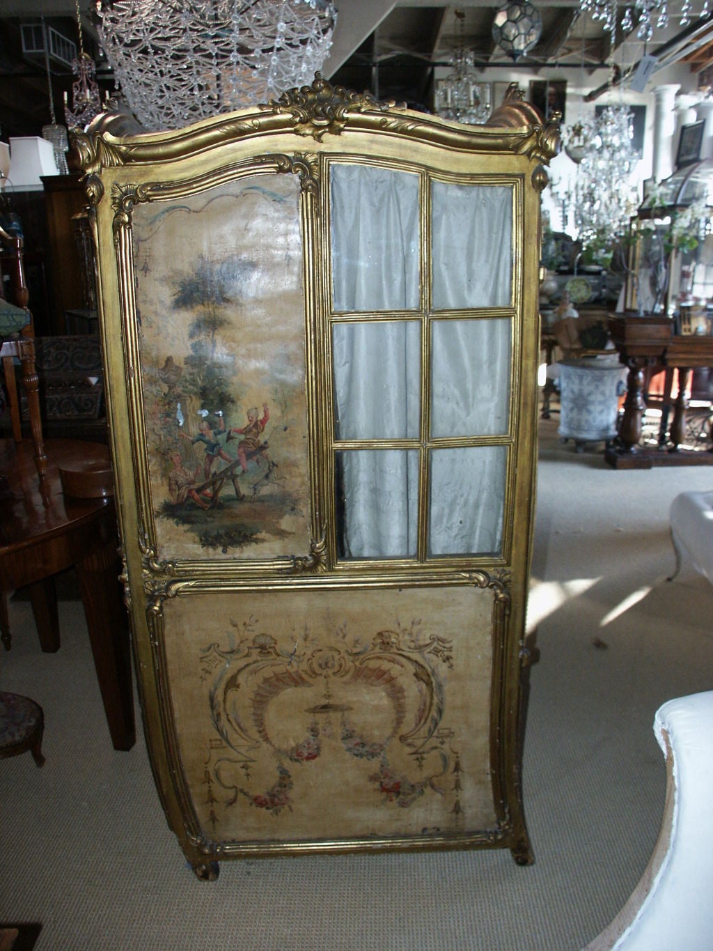 Highly Unusual Late 18th C Italian Sedan Chair Chinoiserie Paint