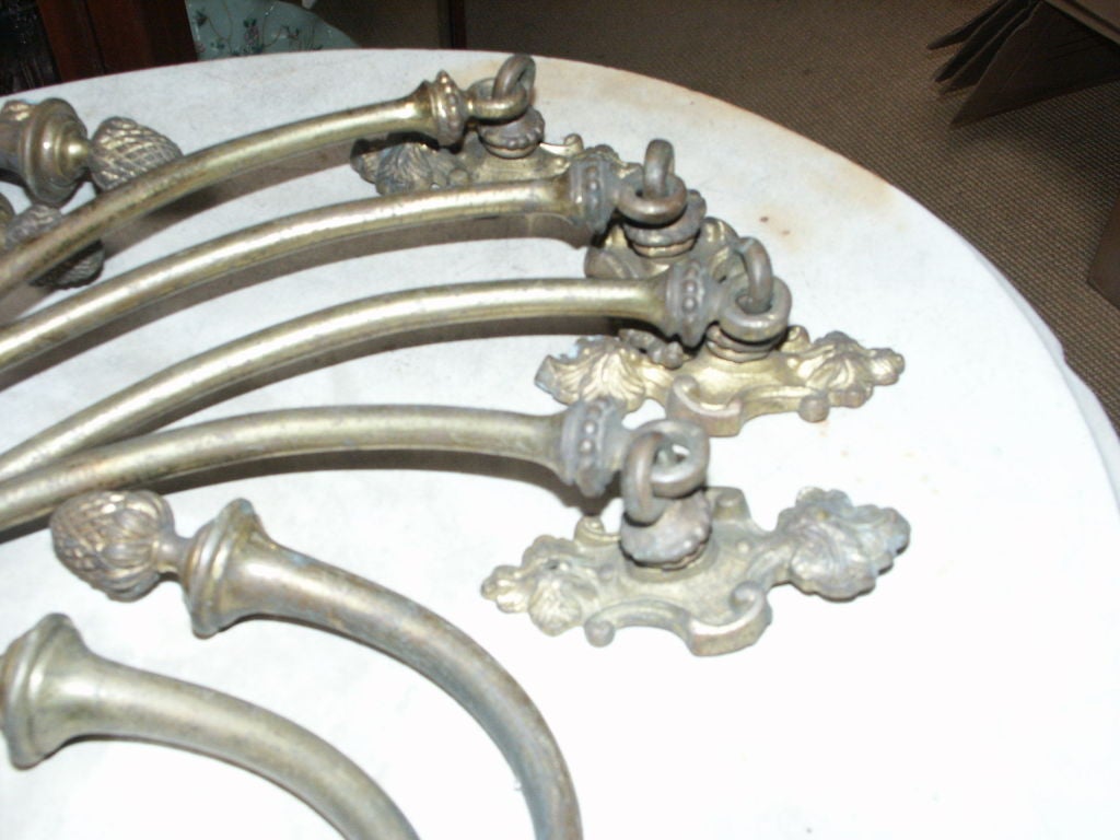 Unknown Set of Eight Curtain Tie Backs In Bronze Stamped JD For Sale