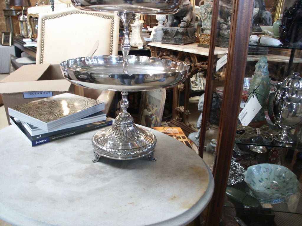 Stunning Silver Plate Tiered Epergne 1