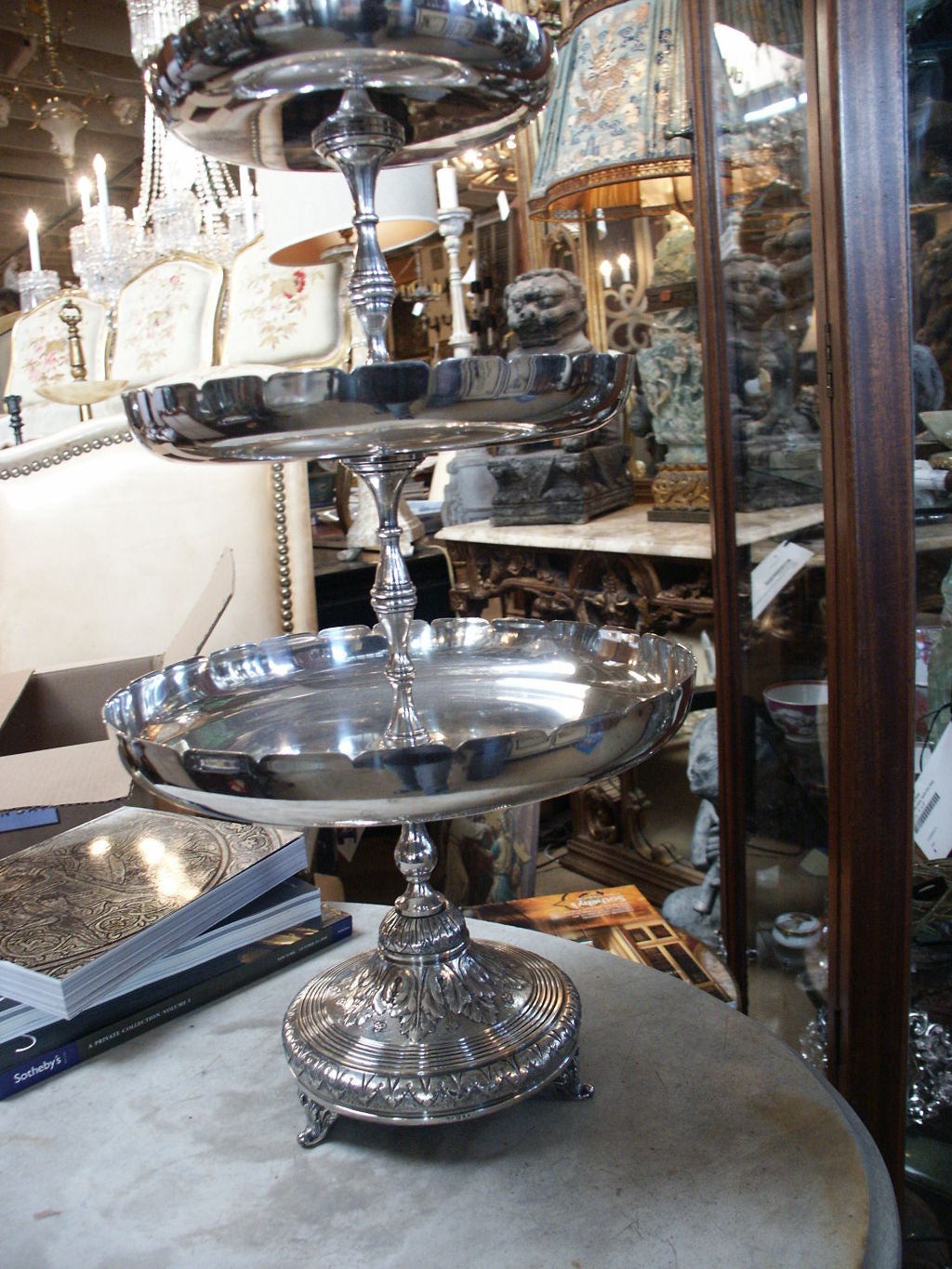 Stunning Silver Plate Tiered Epergne 2