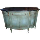 Painted French Vanity or Sideboard with Marble Top
