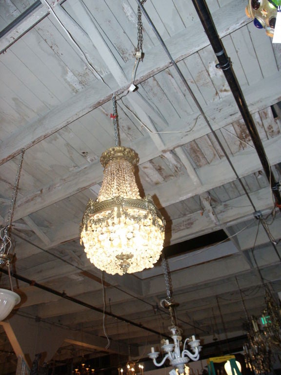 Bronze And Crystal Chandelier