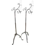 Pair of Iron Floor Lamps With Tripod bases