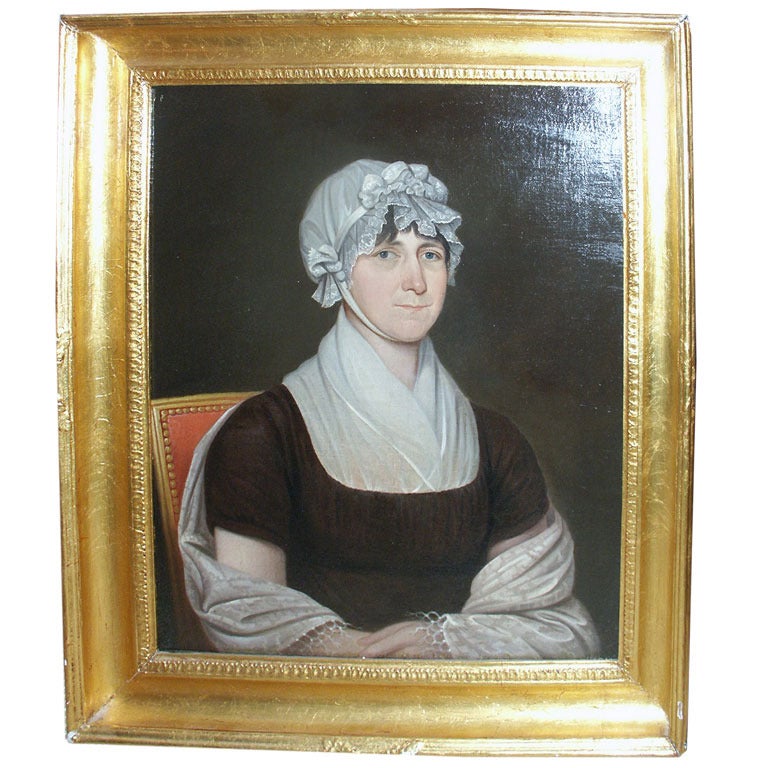 Early American Primitive Portrait For Sale