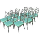 Set of Twelve Larger Scale Regency Style Faux Bamboo Chairs