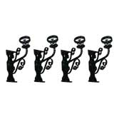 Set Of Four Wrought Iron Wall Sconces With Tassles