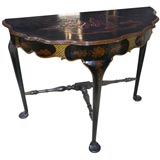 Chinoiserie Queen Anne Style Demilune Table