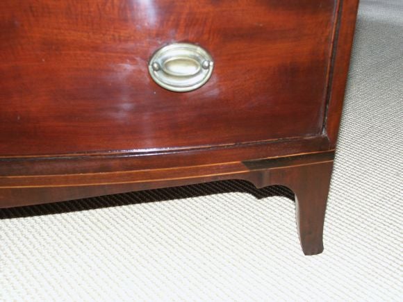 19th Century Federal Mahogany Bow Front Chest of Drawers For Sale