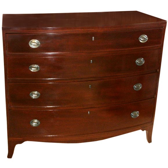 Federal Mahogany Bow Front Chest of Drawers For Sale