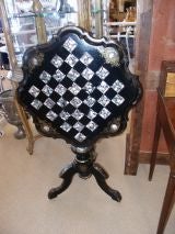 Antique Paper Mache Game Table