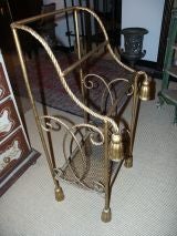 Vintage Gilt Wrought Iron Towel Stand