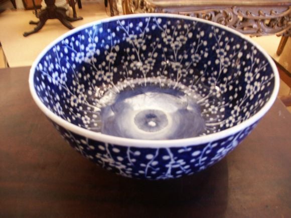 Large Blue And White Fukagawa Bowl