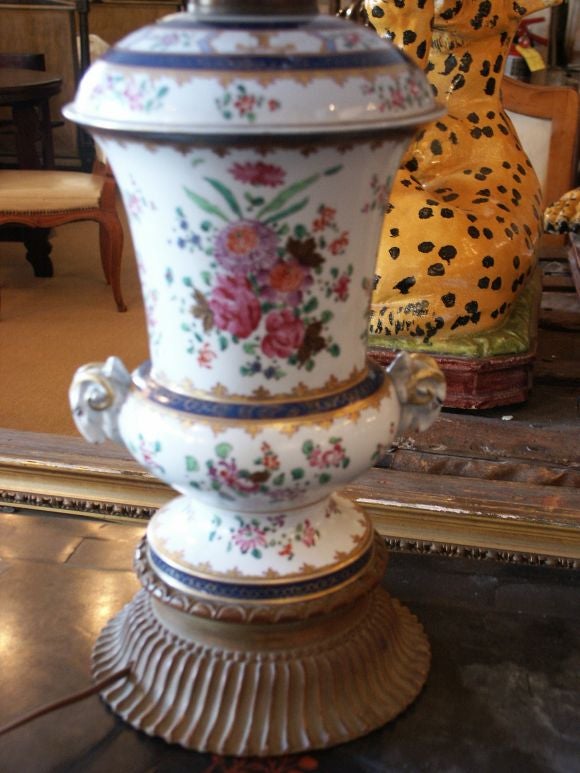 20th Century Antique Samson Porcelain Lamp For Sale
