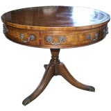 Baker Leather Top Drum Table