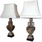 Large Pair of  Alabaster Lamps by Marbro