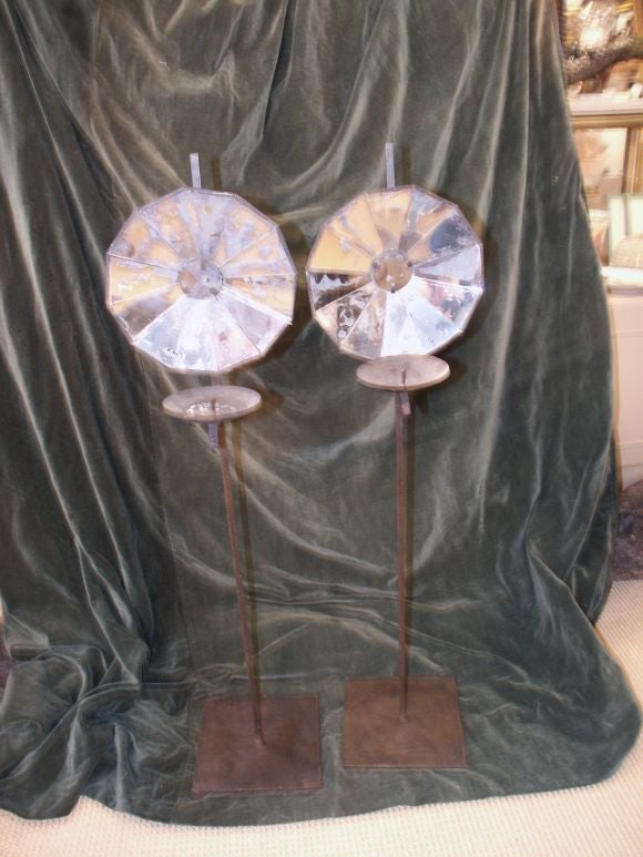 Pair of 18th C Style Mirror Back Candle Holders
