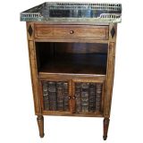 Louis XVI Style Walnut Faux Book Side Cabinet