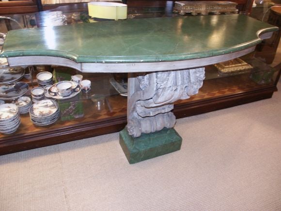 Rococo Style Console With Faux Marble Top
