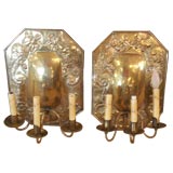 Brass Candle Reflector Sconces