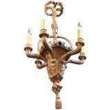 Carved Wood Basket  Chandelier