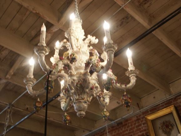 Beautiful large Dresden chandelier with 9 lights
