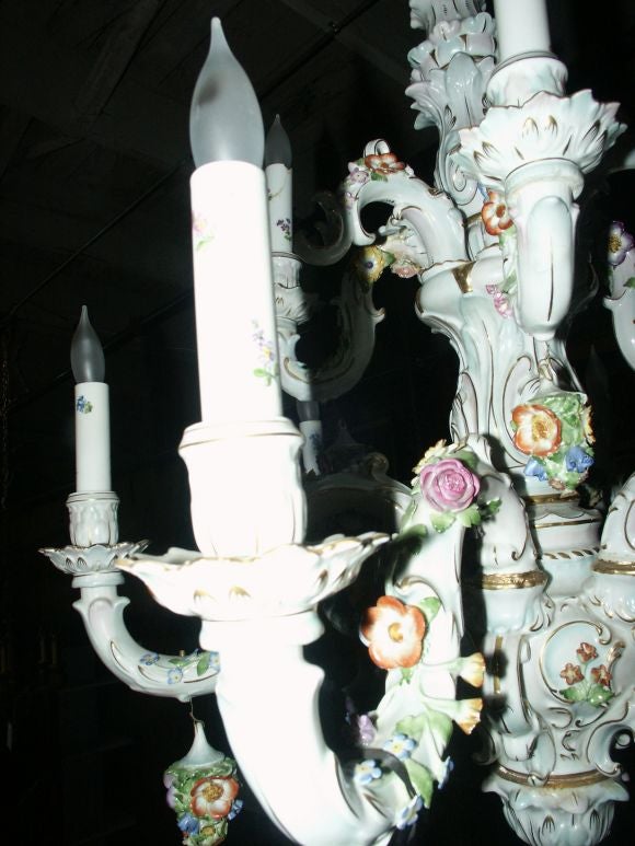 Vintage Dresden Chandelier For Sale 1