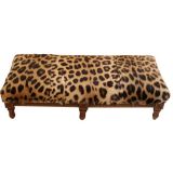 Late 19th C French Footstool In Leopard