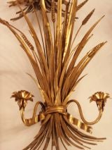 Gilt Metal Italian Wheat Sconces