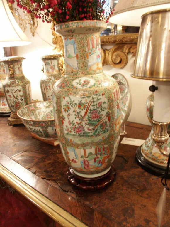 Chinese 19th C  Rose Canton Vase For Sale
