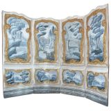 18th C French Painted Canvas Screen