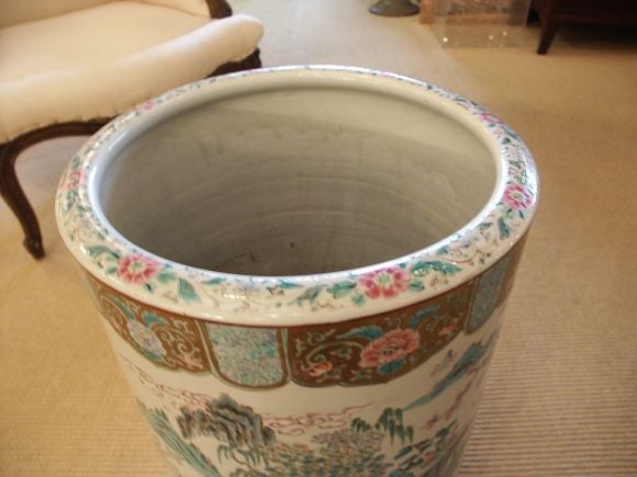 Chinese 19th C Asian Porcelain Umbrella Stand