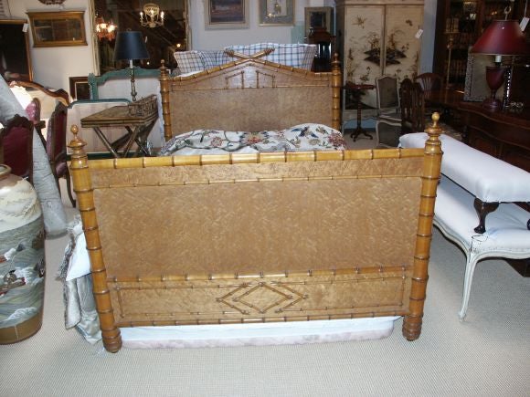 American 19th C Faux Bamboo Bed For Sale