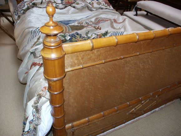 19th Century 19th C Faux Bamboo Bed For Sale