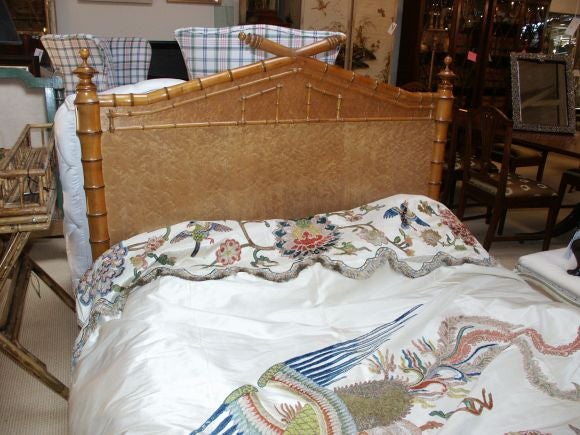 19th C Faux Bamboo Bed For Sale 1