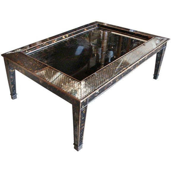 Faux Tortoise Mirrored Coffee Table