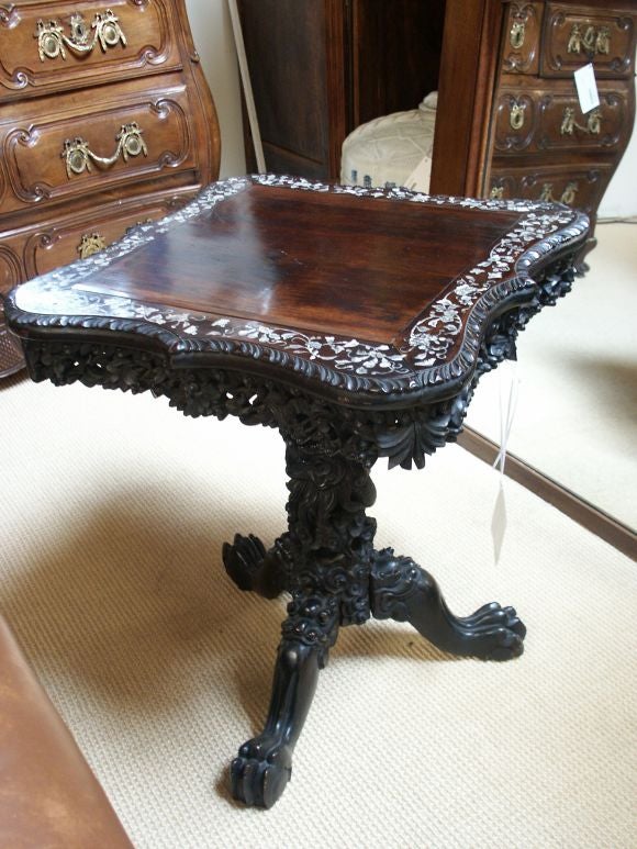 19th C Carved Chinese Table