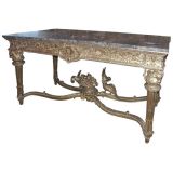 Carved Giltwood  Console Table with Marble Top