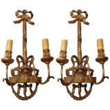 Pair of Gilt wood Italian Sconces